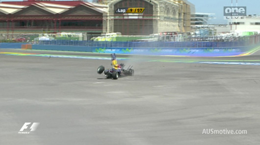 Mark Webber's crash at European GP