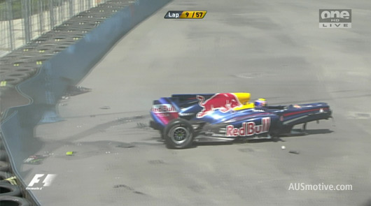Mark Webber's crash at European GP