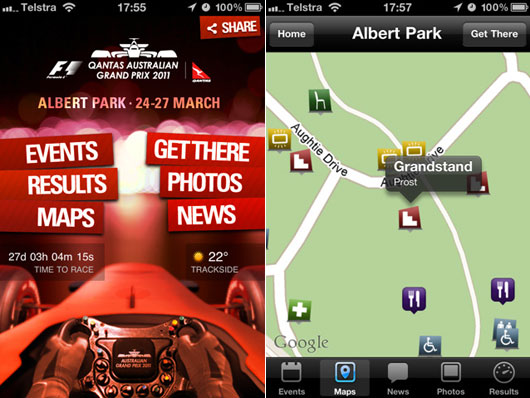 Australian Grand Prix iPhone app