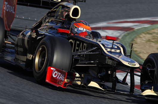 Romain Grosjean, Lotus E20, Barcelona pre-season testing