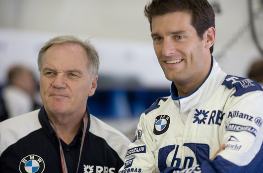 Patrick Head with Mark Webber in 2006