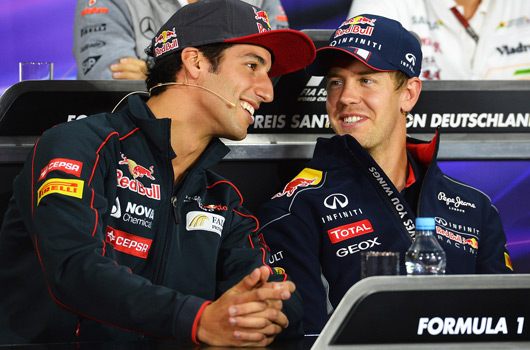 Daniel Ricciardo and Sebastian Vettel