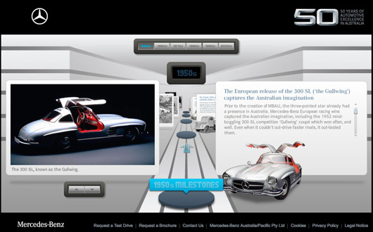 50 years of Mercedes-Benz Australia website