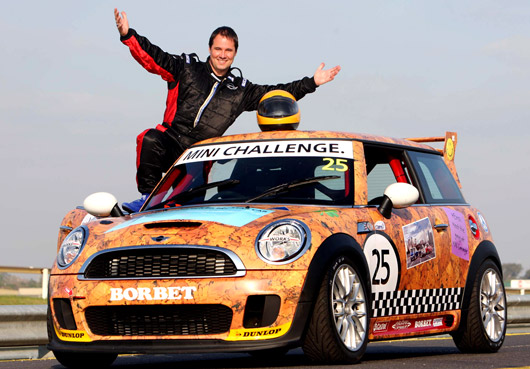 Paul Mercurio drives in the Australian MINI Challenge
