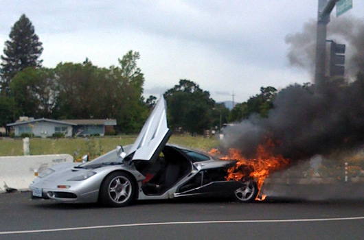McLaren F1 burns