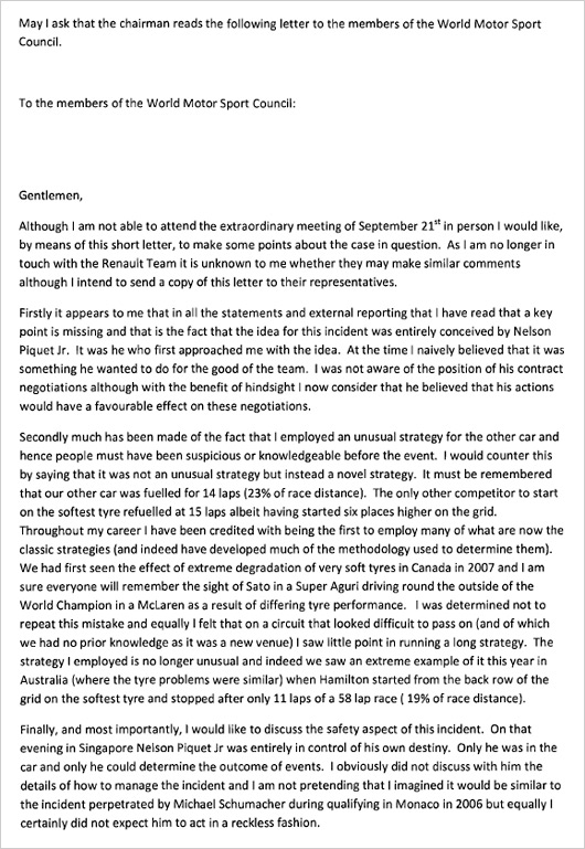 Pat Symonds letter to WMSC