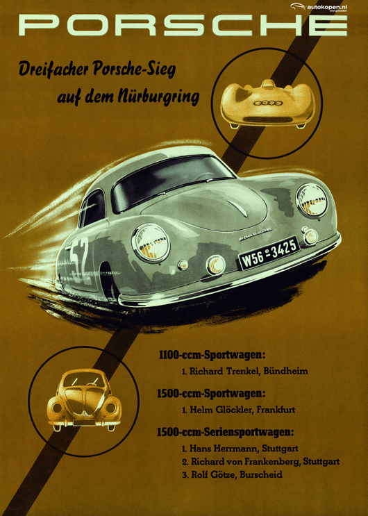 Vintage Porsche racing posters