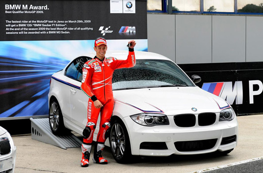 Casey Stoner and his new BMW 135i Coupe