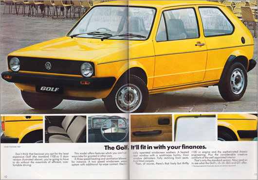 1980 Volkswagen Golf brochure