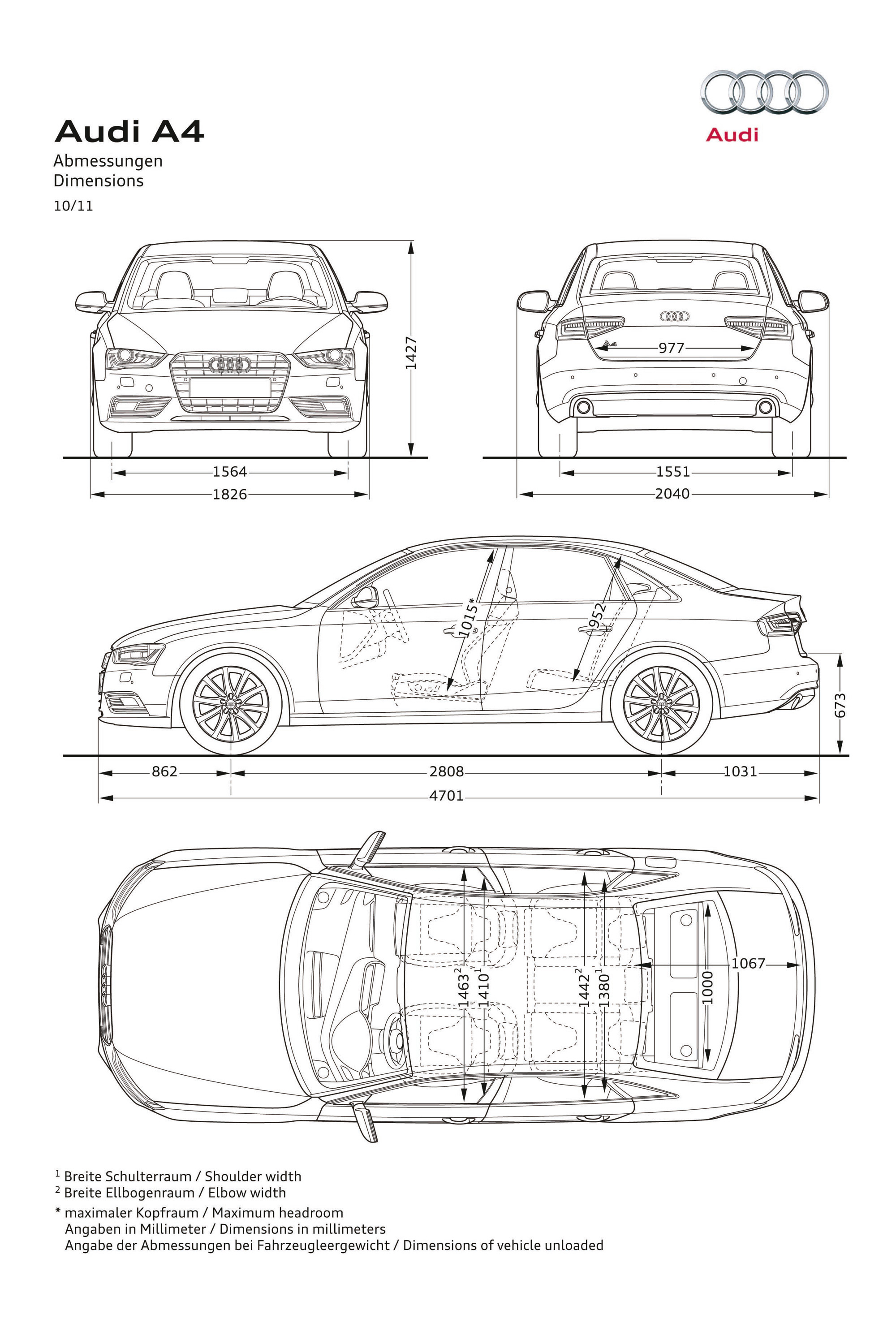 Audi A4 (B8) Avant Restyling 2.0 TDI 163HP ultra specs, dimensions