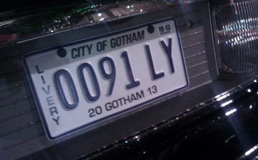 Gotham city number plate