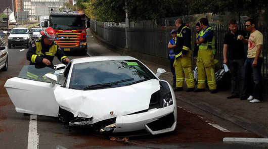 Lamborghini Gallardo test drive crash