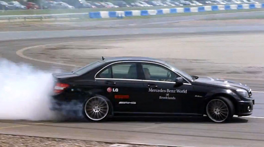 A standard MercedesBenz C63 AMG has smoked its way to the record books by