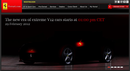 Ferrari F620 GT web teaser