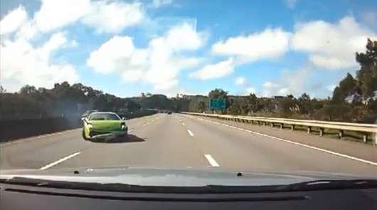 Lamborghini Gallardo with idiot driver