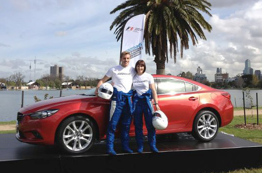 Matthew Cowdrey and Anna Meares with the Mazda6