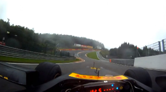 Lucas di Grassi driver's eye view of Belgian Grand Prix circuit
