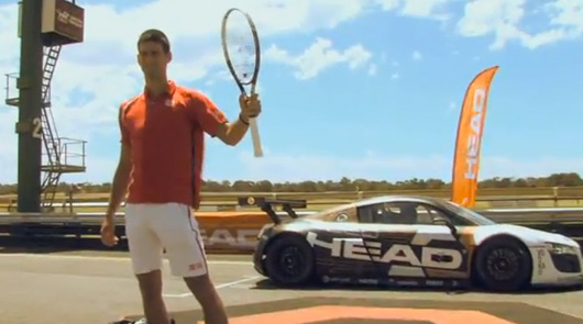 Novak Djokovic thinks he can serve faster than the top speed of an Audi R8 LMS
