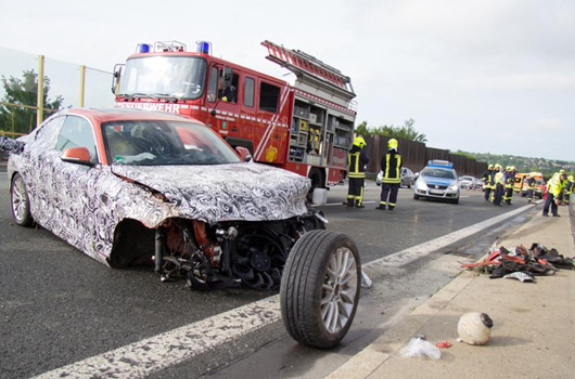 BMW 2 Series prototype crash in Germany