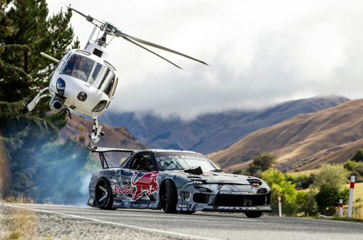 Mad Mike drifting on the Crown Range in New Zealand