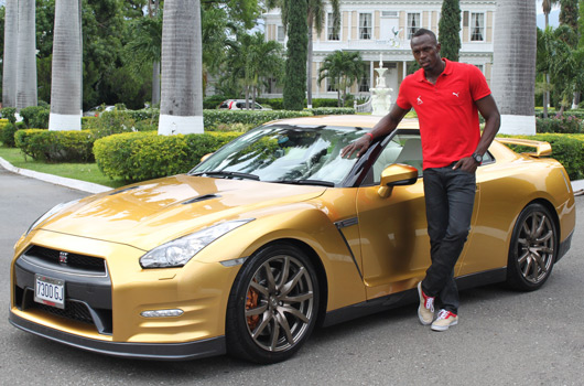 Usain Bolt's golden Nissan GT-R