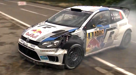 Sebastien Ogier crashes out of 2013 Rally Germany
