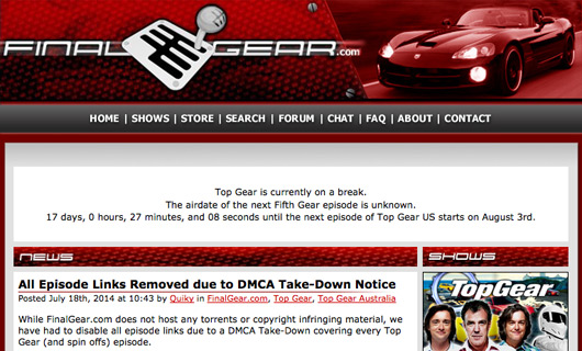 FinalGear.com take-down notice