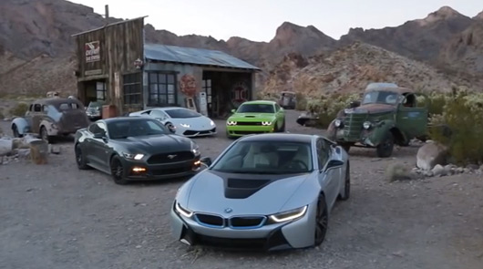 BMW i8 v Lamborghini Huracan v Ford Mustang v Dodge SRT Hellcat